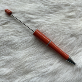 Pen voor kralen - oranje met glitters
