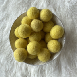 Felted bead - yellow