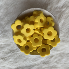 Round flower bead - yellow