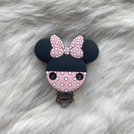 Speenclip siliconen minnie mouse - licht roze