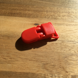 Pacifier clip plastic 20mm - red