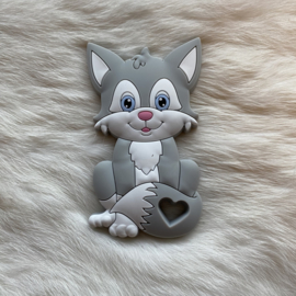 Fox sitting teether - light grey