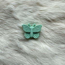 Flying butterfly silicone bead - mint