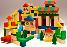 colored wooden blocks set (180 stk)