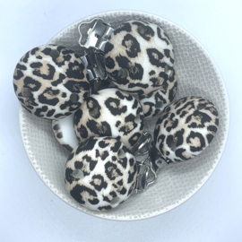 Speenclip siliconen - luipaard print oud bruin