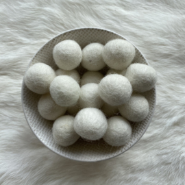 Felted bead - cream white