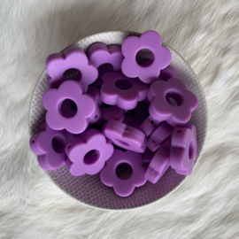 Round flower bead - purple