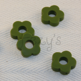 Round flower bead - deep forest