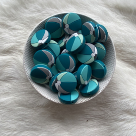 Beachball bead - mint/turquoise shades