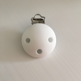 Pacifier clip silicone - white