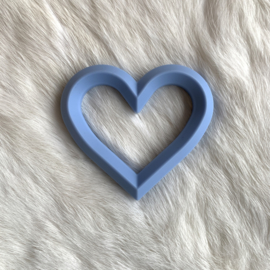 Hart met 2 gaten - licht poeder blauw