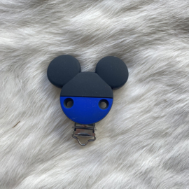 Speenclip siliconen mickey mouse - licht navy