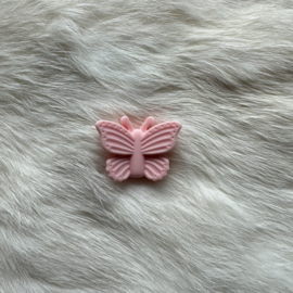 Flying butterfly silicone bead - rosequartz