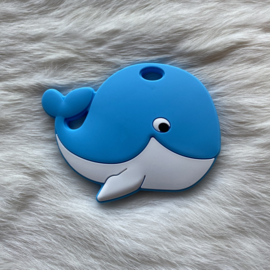 Happy whale teether - skyblue