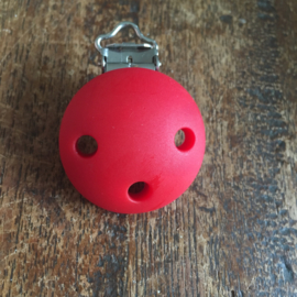 Pacifier clip silicone - crimson red