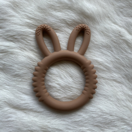 Rabbit teether silicone - camel