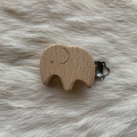 Speenclip hout  - olifant