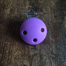 Pacifier clip silicone - purple