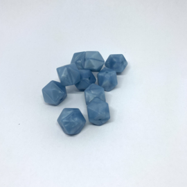Kleine hexagon - parelmoer blauw