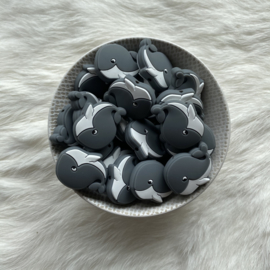 Whale bead - darker grey