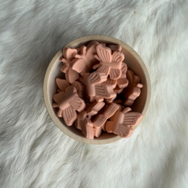 Flying butterfly silicone bead - peach