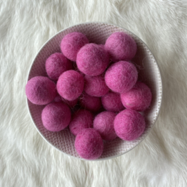 Felted bead - dark pink