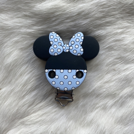 Speenclip siliconen minnie mouse - zacht blauw