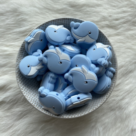 Whale bead - soft blue