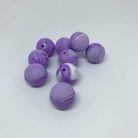 15mm with 2 holes - marble dark purple