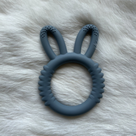 Rabbit teether silicone - dark grey