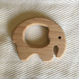 Wooden teether - elephant round