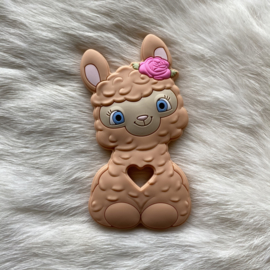 Happy llama teether - peach