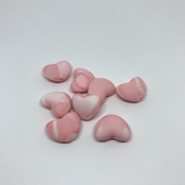 Hartje - marmer koraal/baby roze