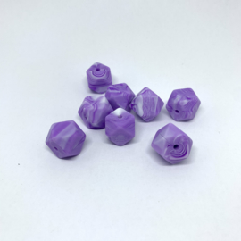 Small hexagon - marble dark purple
