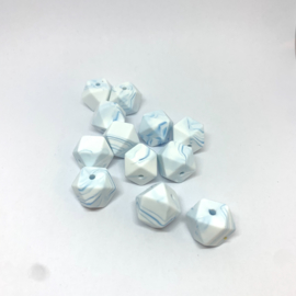 Small hexagon - marble blue