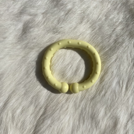 Siliconen speelhaak - creme geel