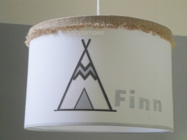 Jongenslamp met naam 3x  Finn  met indiaan tentjes