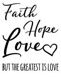 Muursticker Faith Hope Love