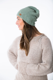 Wollen muts Alrune | Sage groen