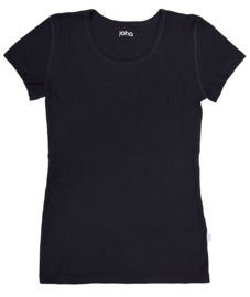 Dames basic t-shirt Zwart | Wol