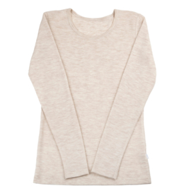 Dames basis longsleeve 100% wol | Crème