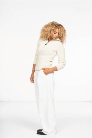 Dames schipperstrui Doutzen 100% wol | Wolwit