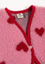 Wollen baby gilet | Lulu | Bubble gum heart