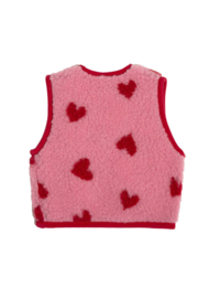 Wollen baby gilet | Lulu | Bubble gum heart