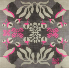 Wollen vierkante sjaal Abysse | Grijs - rose