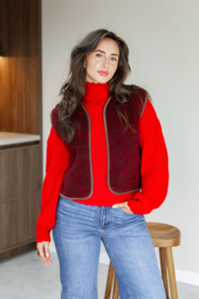 Wollen gilet Camino | Red Multi dots
