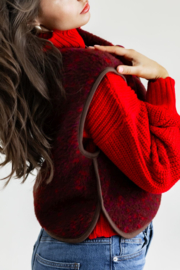 Wollen gilet Camino | Red Multi dots