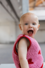 Wollen baby gilet | Lulu | Bubble gum heart