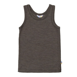 Mouwloos kinderhemd | Joha | Bruin melange | Wol/zijde