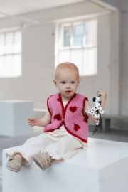 Wollen baby gilet | Lulu | Bubble gum heart
